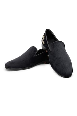 Hydra Furious Dragon Embroidered Velvet Shoes 