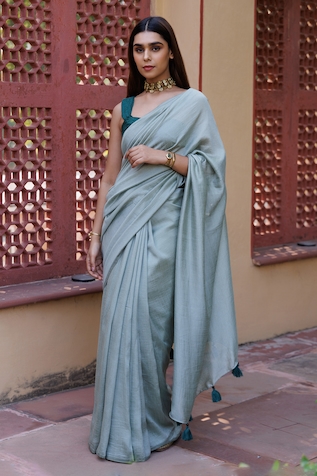 Geroo Jaipur Silk Saree With Unstitched Jacquard Blouse Piece