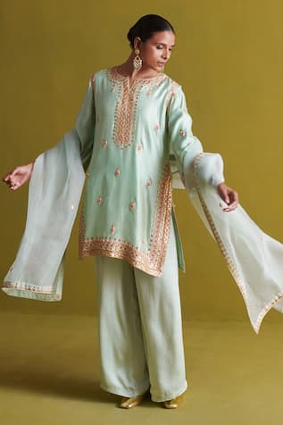 Aarti Sethia Studio Ambrosia Fleur Gota Embroidered Kurti Palazzo Set 