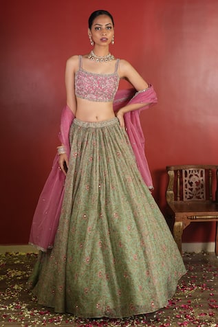 Enamour By Radha Printed & Embroidered Lehenga Set 