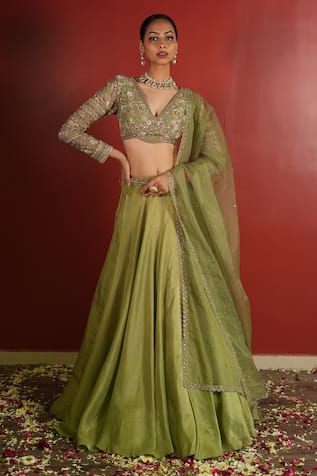 Enamour By Radha Zardozi Embroidered Blouse Lehenga Set 