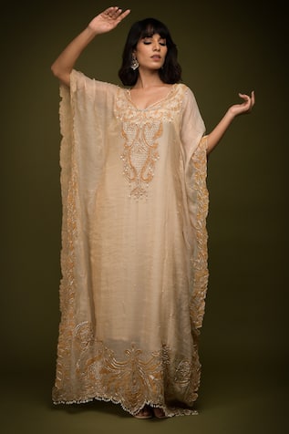 Beautiful metallic embroidered Kaftan buy