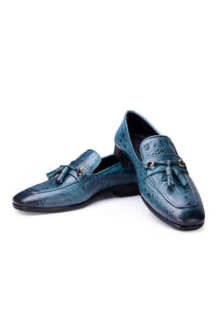 Nina Textured Leather Loafers 