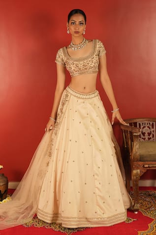 Enamour By Radha Floral Sequin Embroidered Lehenga Set 