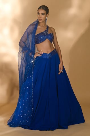 Nikhil Thampi Rhinestone Embellished Lehenga Set 