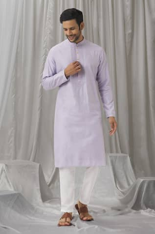 Alaya Advani Straight Embroidered Placket Kurta With Pant 