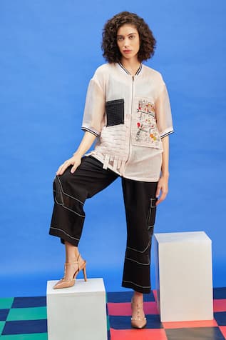 Shilpi Gupta Patchwork Embroidered Shirt 