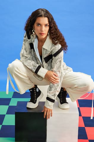 Shilpi Gupta Abstract Figurine Embroidered Shirt 