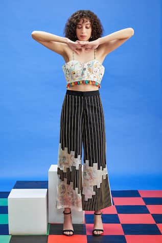 Shilpi Gupta Cut-Out Embroidered Panel Trouser 