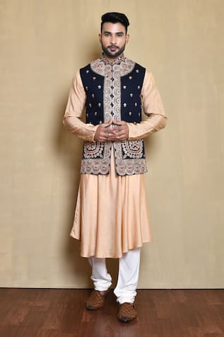 Arihant Rai Sinha Floral Embroidered Bundi & Anarkali Set 