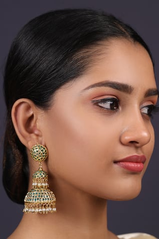 Bead Drop Layered Jhumkas 