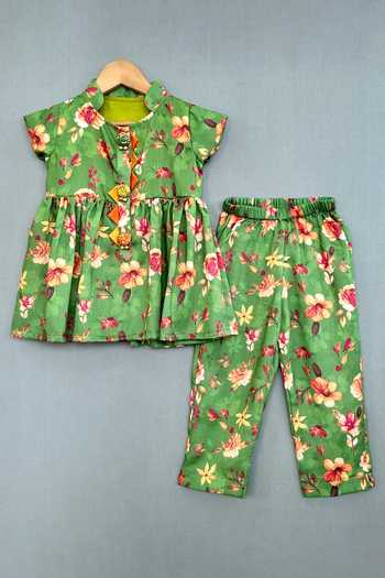 Label Neeti Floral Print Peplum Kurta & Palazzo Set 