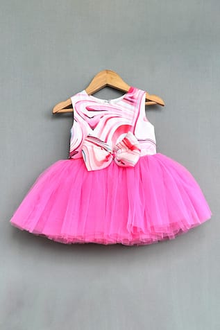 Swirl Print Flared Dress 