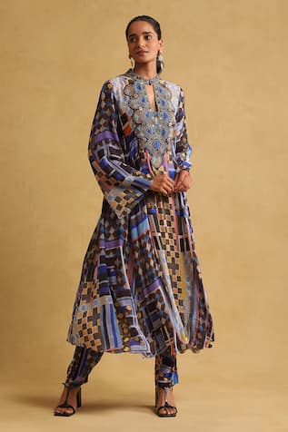 Geometric Print Kurta & Pant Set 