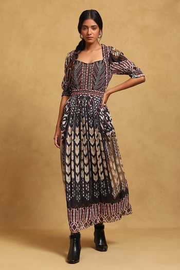 Ritu Kumar Abstract Pattern Fit & Flared Dress 