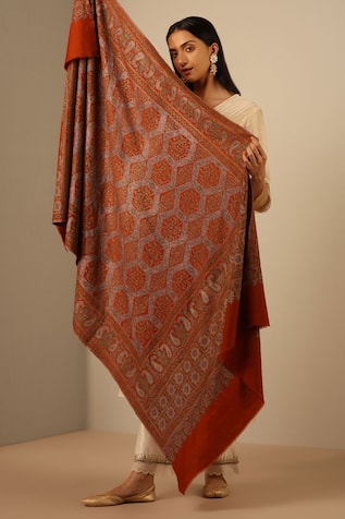 Banee Hexagon Fleur Pattern Pashmina Shawl 