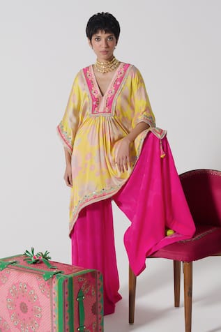 Siddhartha Bansal Paisley Print Kaftan Top & Palazzo Set 