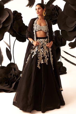 Bhumika Sharma French Paisley Embroidered Lehenga Bustier Set 