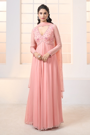 Aariyana Couture Floral Embroidered Anarkali Set