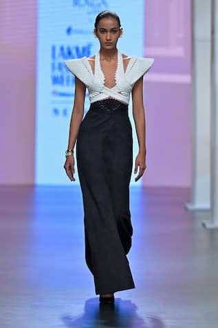 Pankaj & Nidhi Warrior Goddess Criss-Cross Harness Skirt Set 