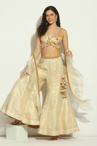 Vandana Sethi Bead Work Blouse Sharara Set 