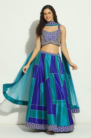 Patchwork Embroidered Lehenga Set 