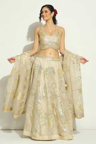 Vandana Sethi Gota Work Lehenga Blouse Set 