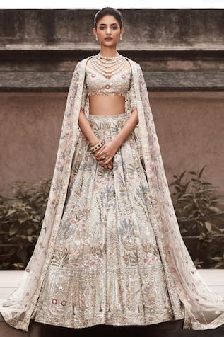 MATSYA Garden Of Eden Resham Embroidered Lehenga Set 