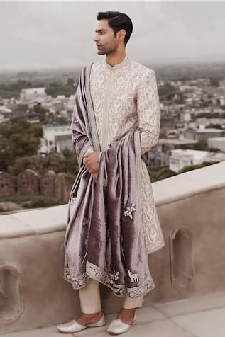 MATSYA Royal Amanbagh Dori Embroidered Sherwani Set 