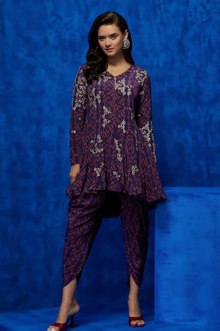 Nautanky Regal Printed Kurta & Dhoti Pant Set 