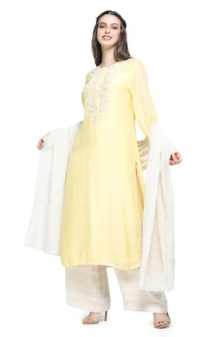 Shruti Sancheti Dahlia Fleur Yoke Embroidered Kurta Palazzo Set 