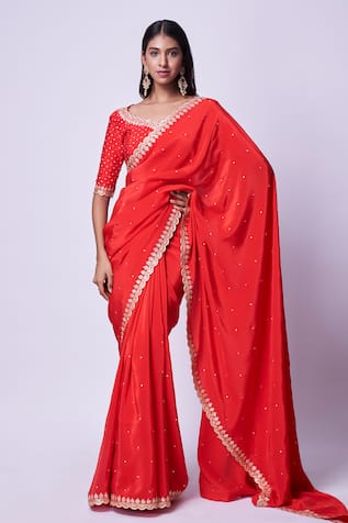 Kavitha Gutta Zari Hand Embroidered Saree With Blouse 