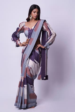 Kavitha Gutta Abstract Pattern Saree With Blouse 