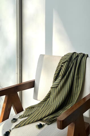 Calla Striped Cashmere Shawl 