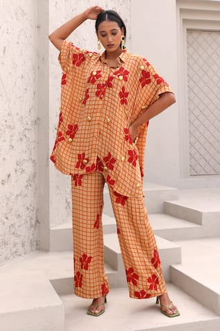 Aapro Bianca Hand Block Printed Shirt & Pant Set 