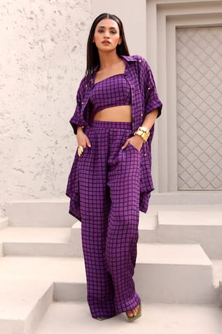 Aapro Avalon Checkered Print Shirt Pant Set 