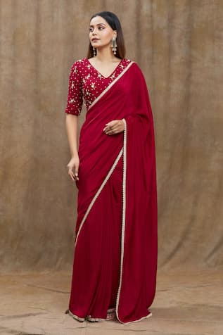 Samyukta Singhania Chanderi Silk Pre-Draped Saree With Embroidered Blouse 