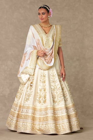 Masaba Raw Silk Neel Kamal Embellished Bridal Lehenga Set 