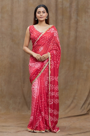 Nazaakat by Samara Singh Bandhani Pattern Saree With Blouse