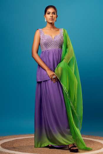 Harshita Singhvi Salli Embroidered Kurta Palazzo Set 