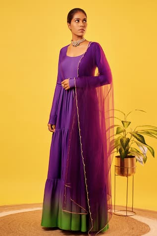 Harshita Singhvi Round Neck Anarkali With Dupatta 