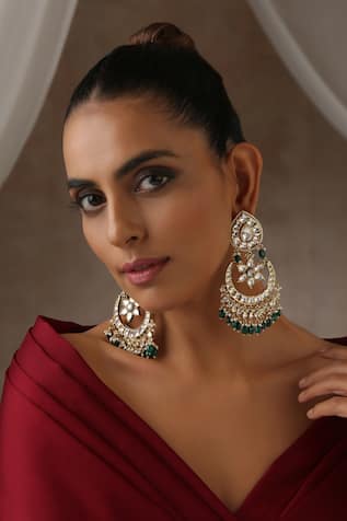 Swabhimann Moissanite Polki Embellished Chandbalis 