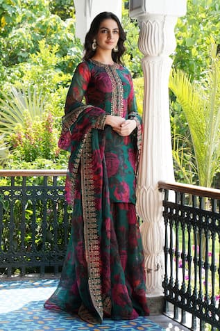 Astha Narang Floral Print Kurta Sharara Set 