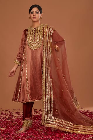 Preeti S Kapoor Pearl Embroidered Anarkali Salwar Set 