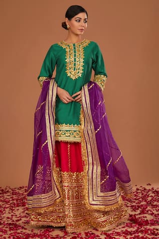 Preeti S Kapoor Embroidered Kurta Lehenga Set 