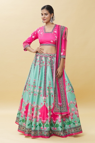 Samyukta Singhania Lotus Bloom Print Lehenga Set