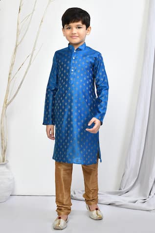 Petite Pomme Woven Floral Motif Kurta Set 