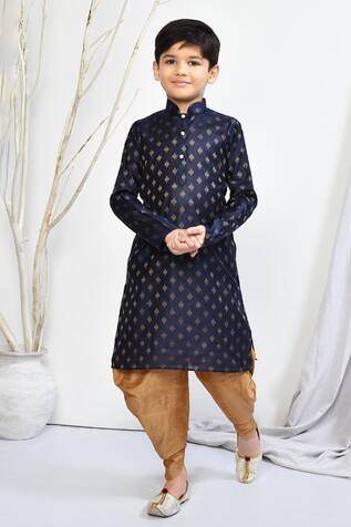 Petite Pomme Floral Woven Motif Kurta Patiala Pant Set 