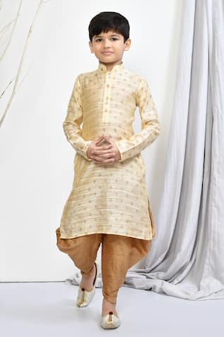 Petite Pomme Brocade Floral Woven Kurta Patiala Pant Set 