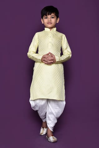 Brocade Woven Pastel Kurta Patiala Pant Set 